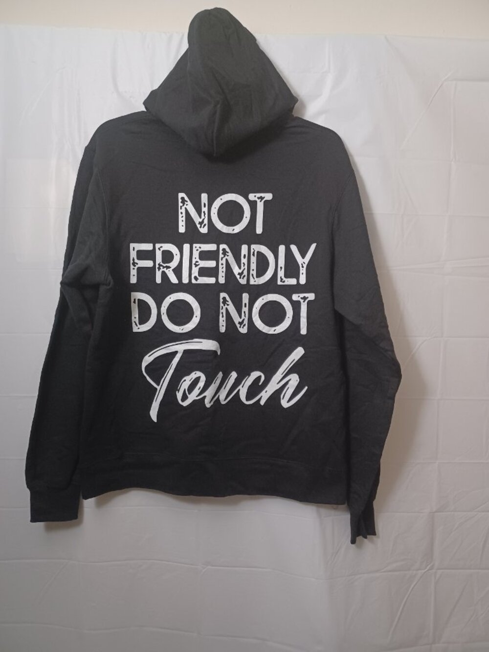 NOT FRIENDLY DO NOT TOUCH GRAPHIC HOODIE SWEATSHIRT COTTON BLEND SIZE MEDIUM